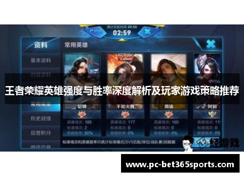 王者荣耀英雄强度与胜率深度解析及玩家游戏策略推荐